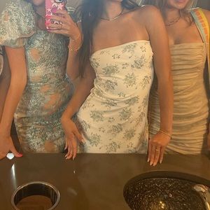 Strapless mini dress